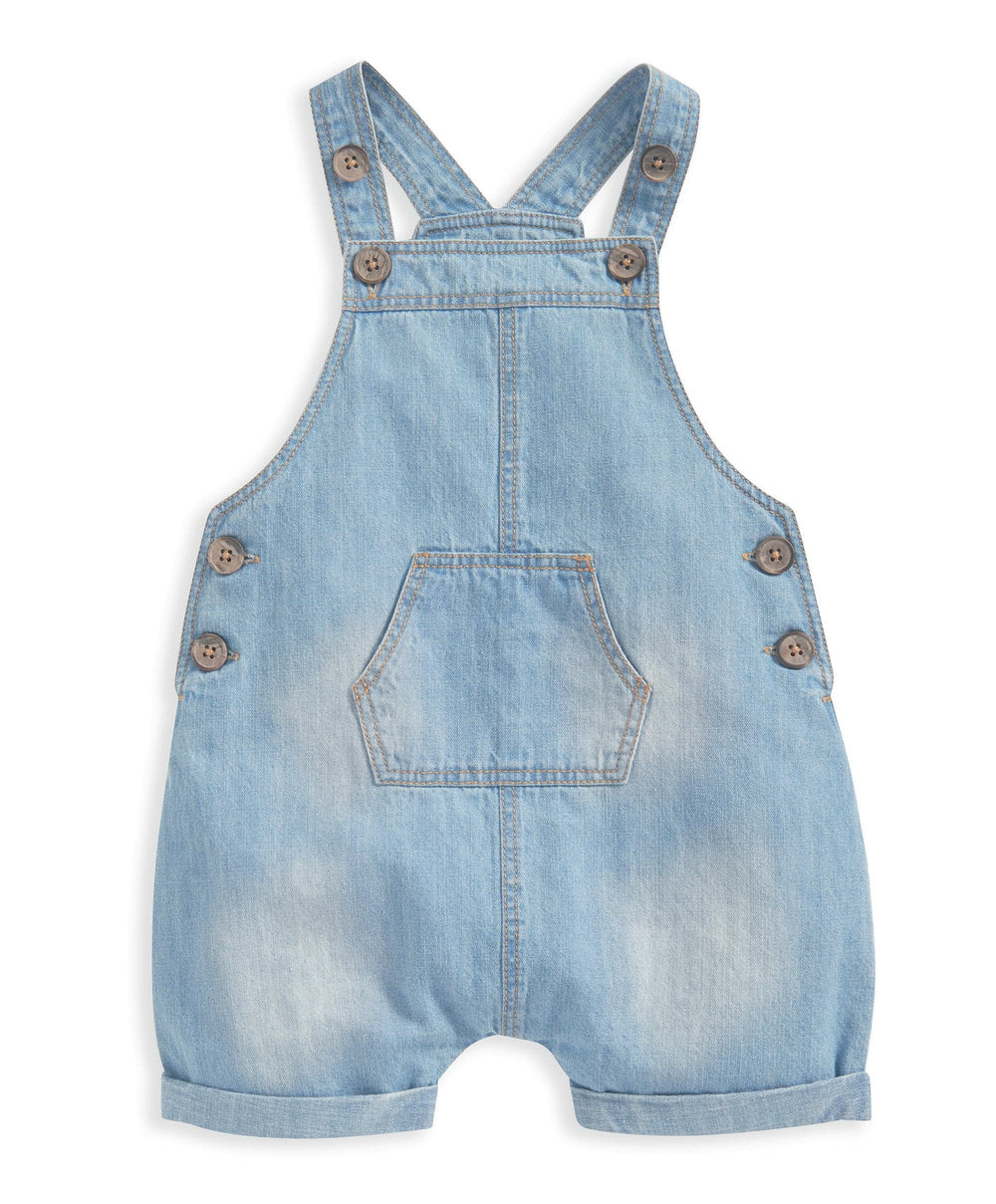 Mamas &amp; Papas Outfits &amp; Sets Denim Dungarees and White T Shirt - 2 Piece Set