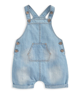 Mamas & Papas Outfits & Sets Denim Dungarees and White T Shirt - 2 Piece Set
