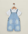 Mamas & Papas Outfits & Sets Denim Dungarees and White T Shirt - 2 Piece Set