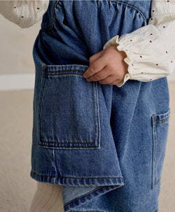 Mamas & Papas Outfits & Sets Denim Pinny Dress & Heart Bodysuit Set