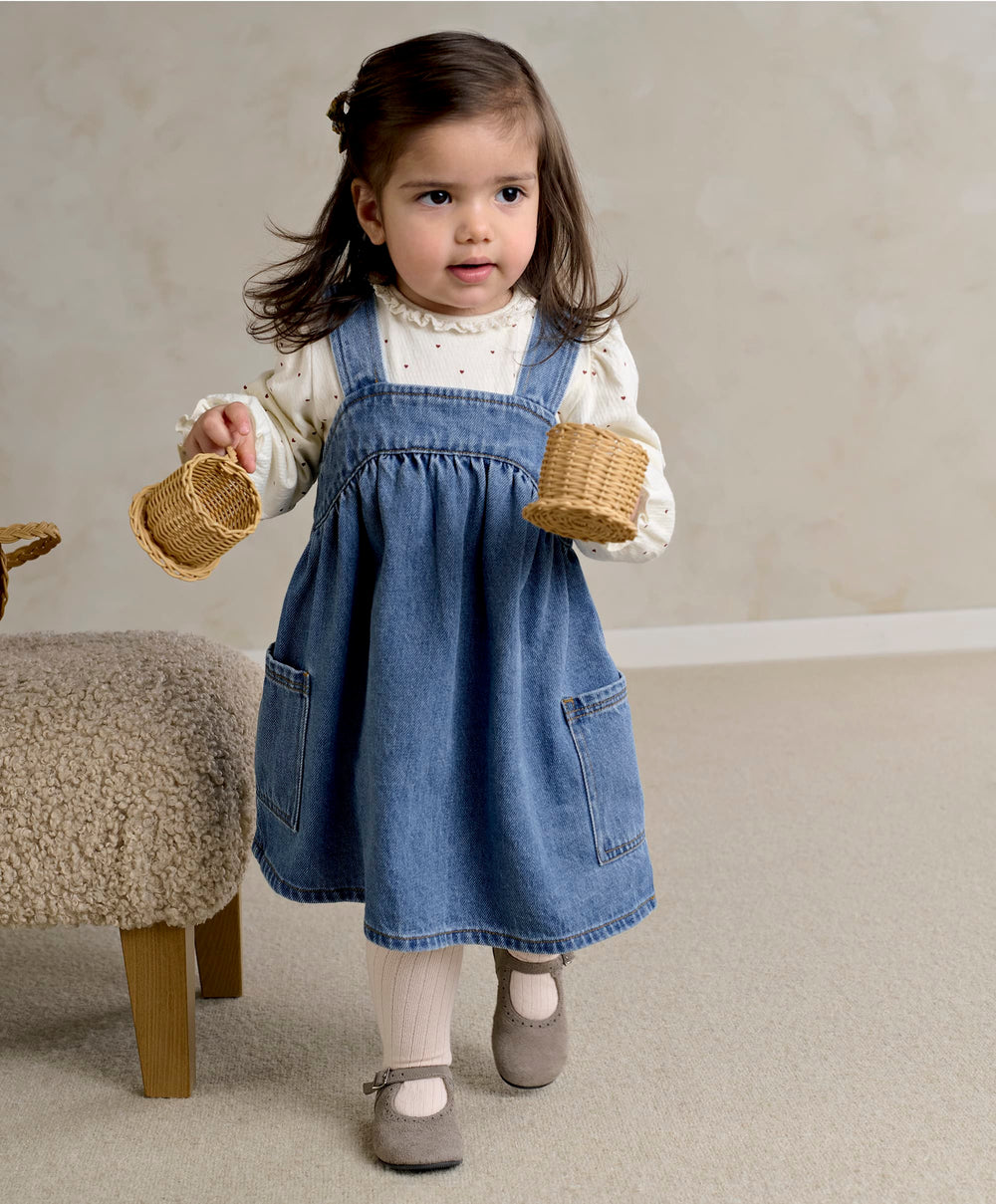 Denim Pinny Dress & Heart Bodysuit Set – Mamas & Papas UK