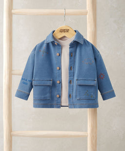 Mamas & Papas Outfits & Sets Denim Shacket & T-Shirt