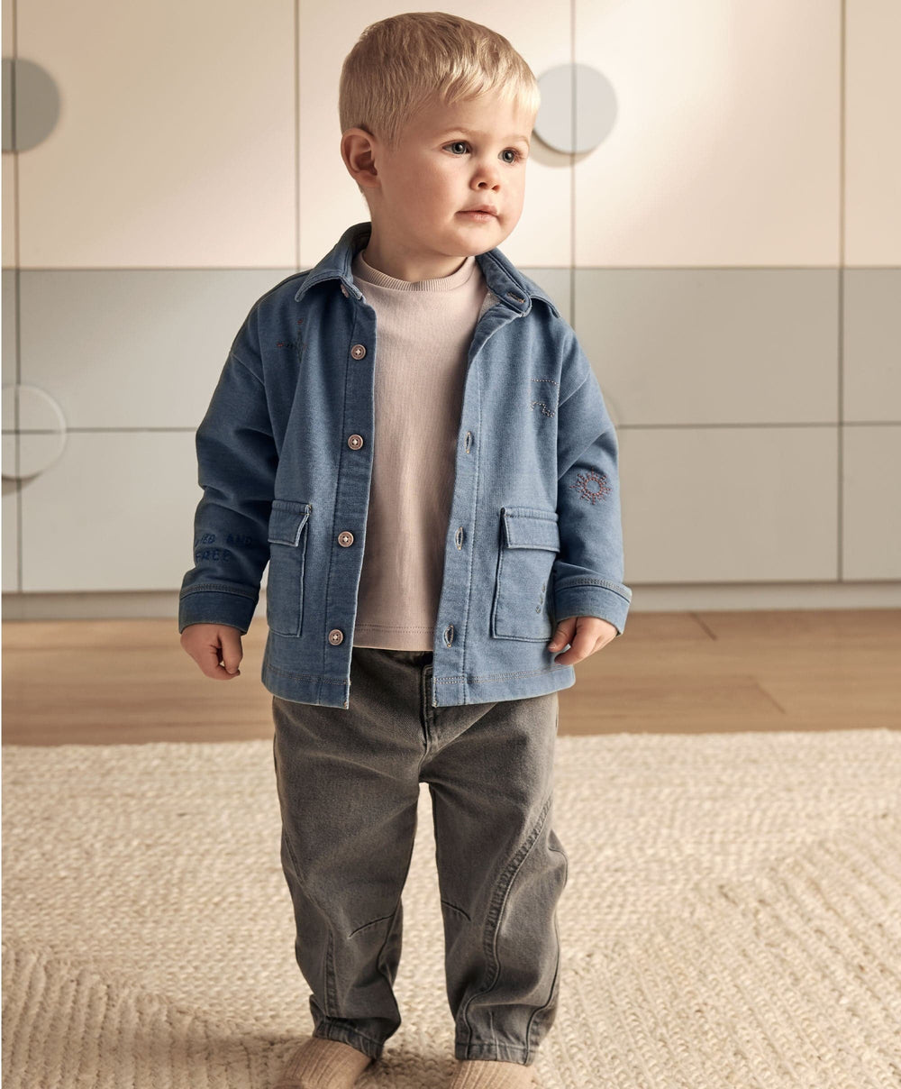 Mamas &amp; Papas Outfits &amp; Sets Denim Shacket &amp; T-Shirt