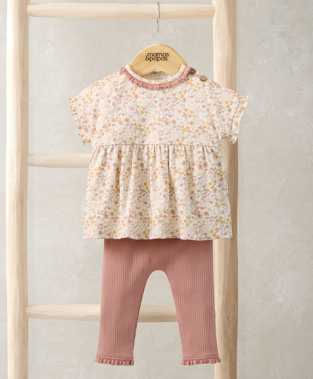 Mamas &amp; Papas Outfits &amp; Sets Ditsy T-Shirt &amp; Leggings Outfit Set