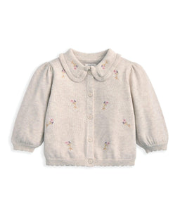 Mamas & Papas Outfits & Sets Embroidered Cardigan & Leggings Set with Scallop Detail (2 Pieces)