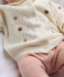 Mamas & Papas Outfits & Sets Embroidered Knit Cardigan & Legging Set (2 Pieces)