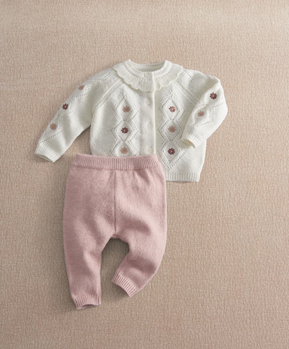 Mamas &amp; Papas Outfits &amp; Sets Embroidered Knit Cardigan &amp; Legging Set (2 Pieces)