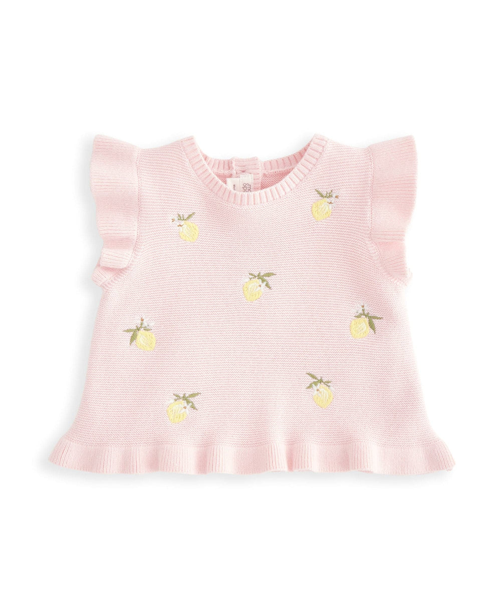 Mamas &amp; Papas Outfits &amp; Sets Embroidered Knit Top &amp; Shorts Set (2 Pieces) - Pink