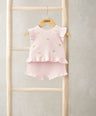 Mamas & Papas Outfits & Sets Embroidered Knit Top & Shorts Set (2 Pieces) - Pink