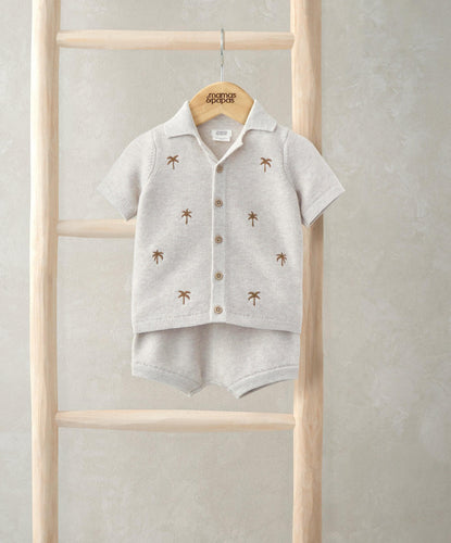 Mamas & Papas Outfits & Sets Embroidered Shirt & Shorts Set (2 Pieces) - Palm Tree
