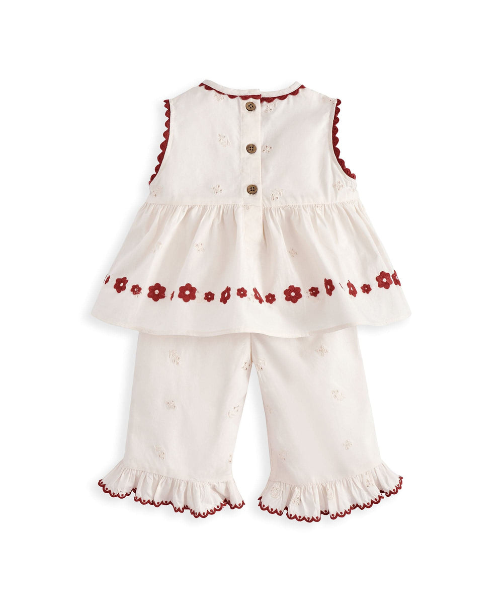 Mamas &amp; Papas Outfits &amp; Sets Embroidery Top &amp; Trouser Set