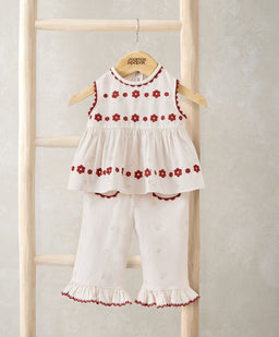 Mamas & Papas Outfits & Sets Embroidery Top & Trouser Set
