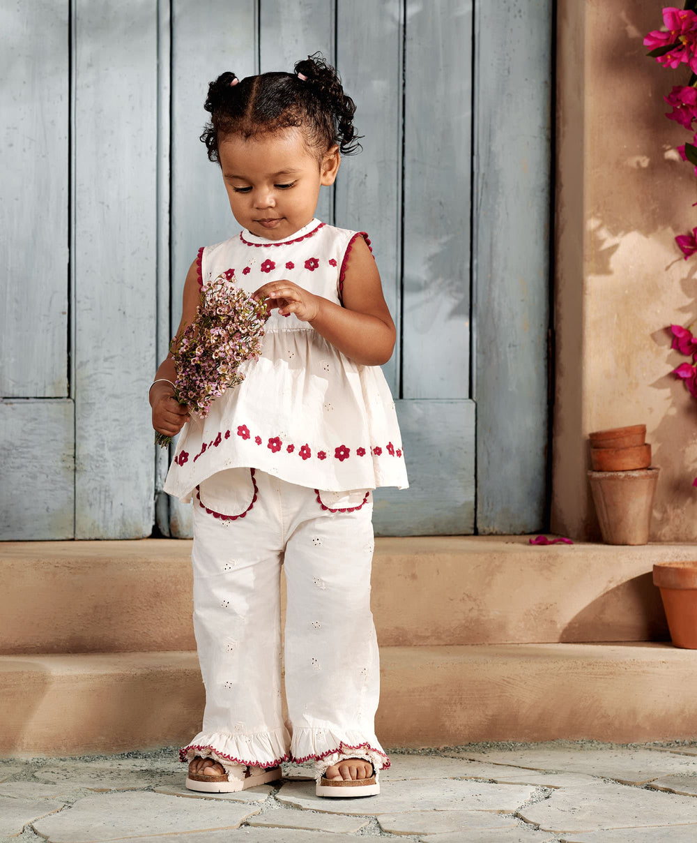 Mamas &amp; Papas Outfits &amp; Sets Embroidery Top &amp; Trouser Set