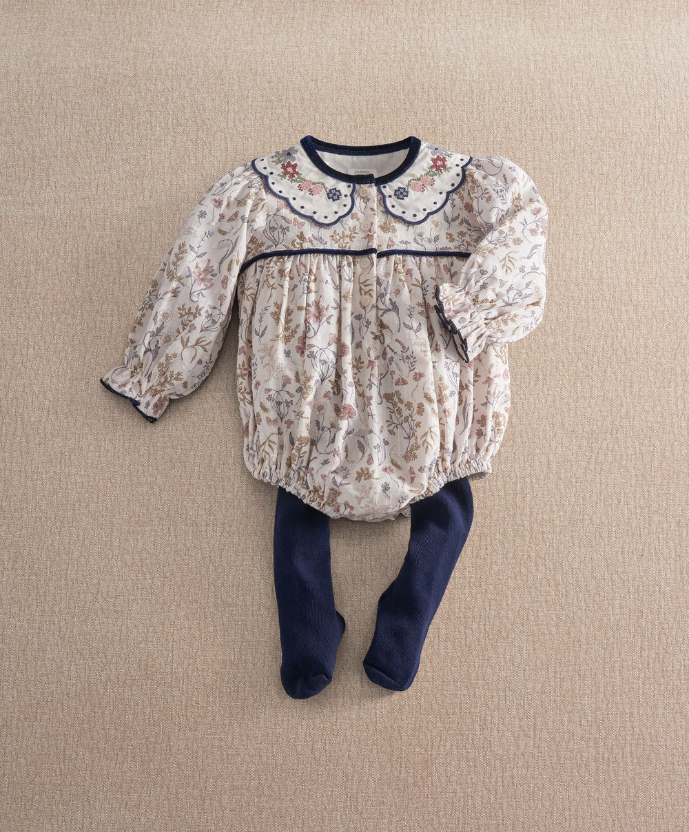 Mamas &amp; Papas Outfits &amp; Sets Floral Romper &amp; Tights