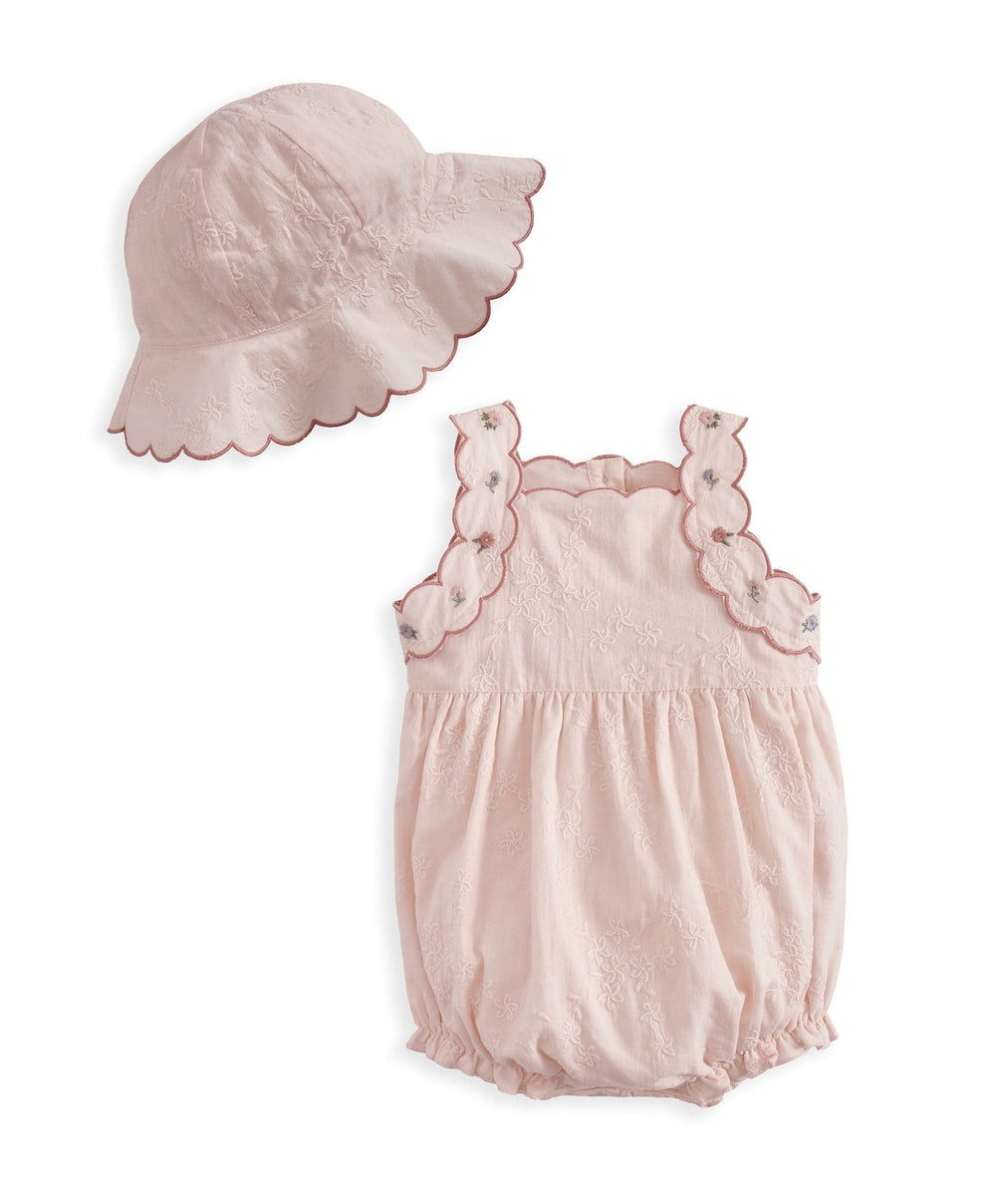 Mamas &amp; Papas Outfits &amp; Sets French Pink Romper &amp; Sun Hat