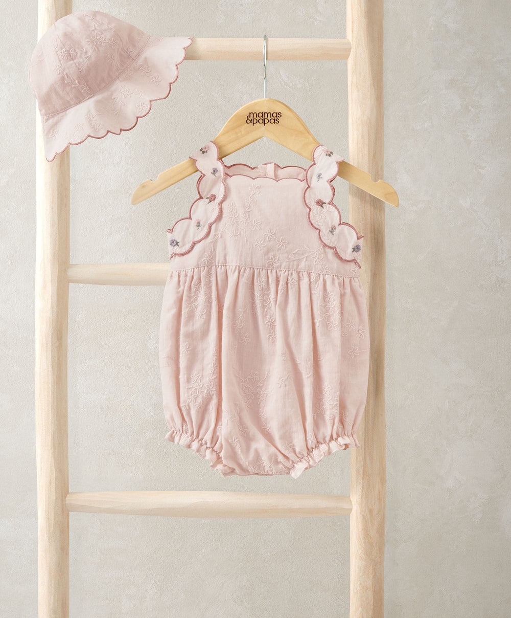 Mamas &amp; Papas Outfits &amp; Sets French Pink Romper &amp; Sun Hat