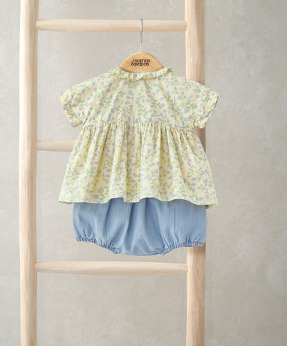 Mamas & Papas Outfits & Sets Frill Collar Blouse & Bloomer Set (2 Pieces) - Climbing Buds Print