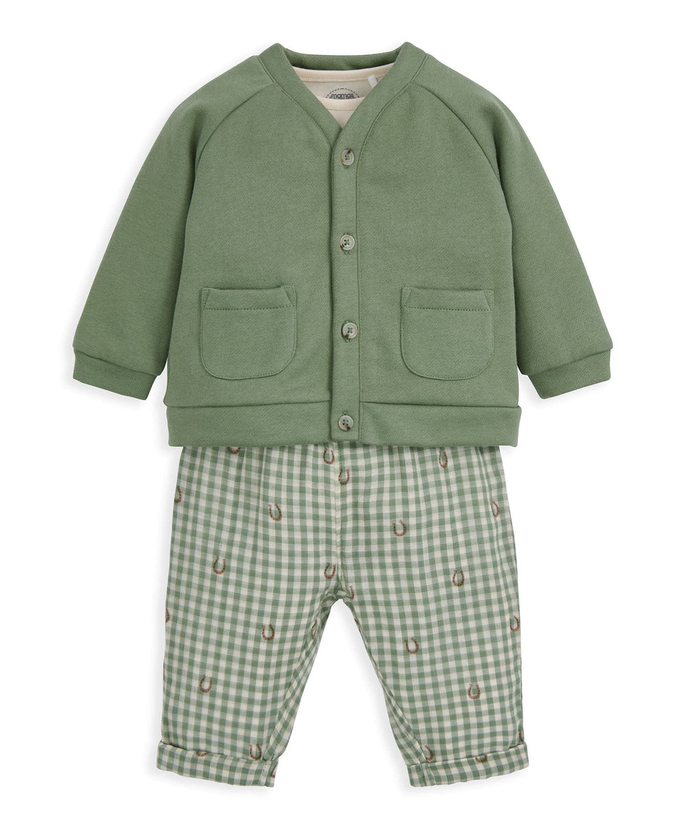 Mamas &amp; Papas Outfits &amp; Sets Gingham Jacket, Trousers &amp; Bodysuit Set