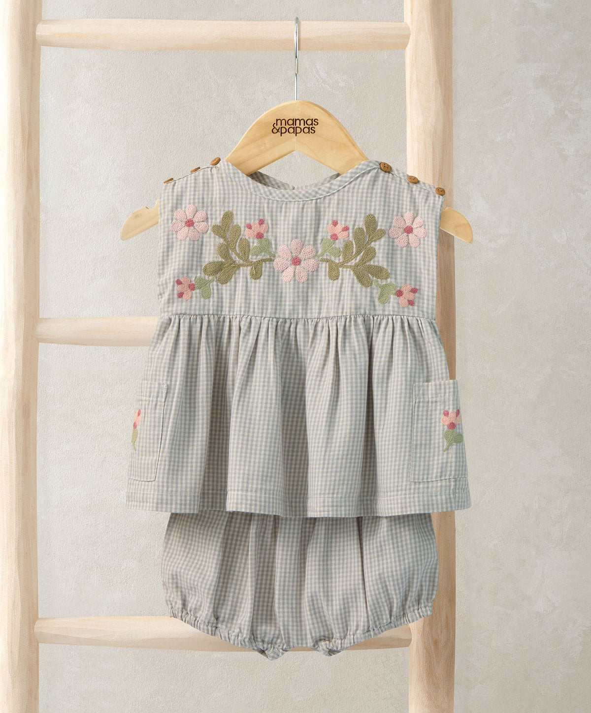 Mamas & Papas Outfits & Sets Gingham Top & Shorts Outfit Set