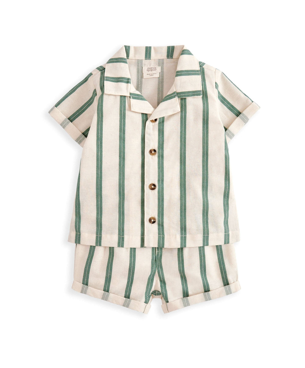 Mamas &amp; Papas Outfits &amp; Sets Green Shirt &amp; Shorts Outfit Set