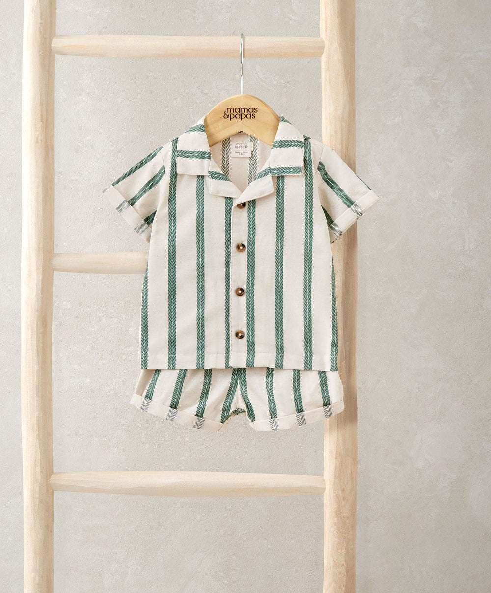 Mamas &amp; Papas Outfits &amp; Sets Green Shirt &amp; Shorts Outfit Set