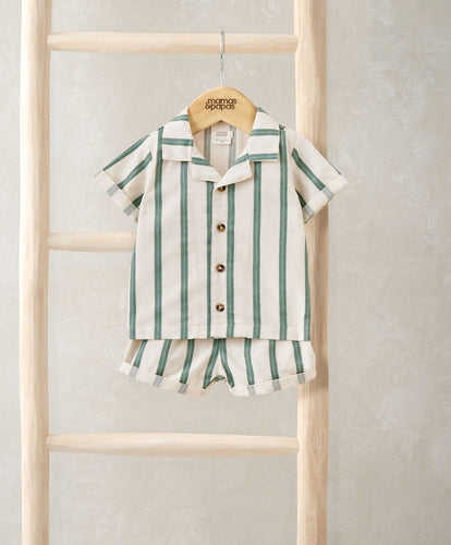 Mamas & Papas Outfits & Sets Green Shirt & Shorts Outfit Set