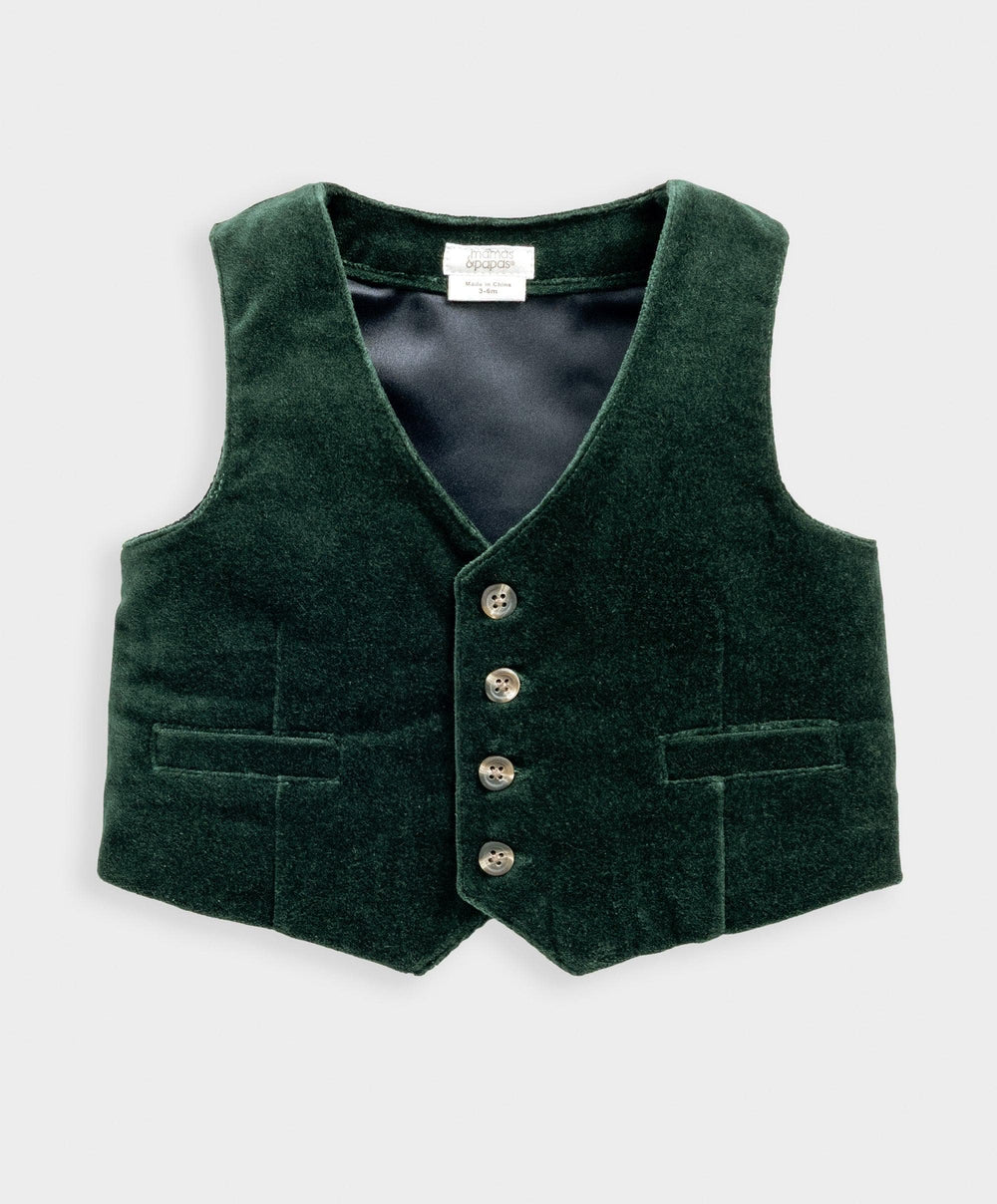 Mamas &amp; Papas Outfits &amp; Sets Green Velour 3 Piece Suit