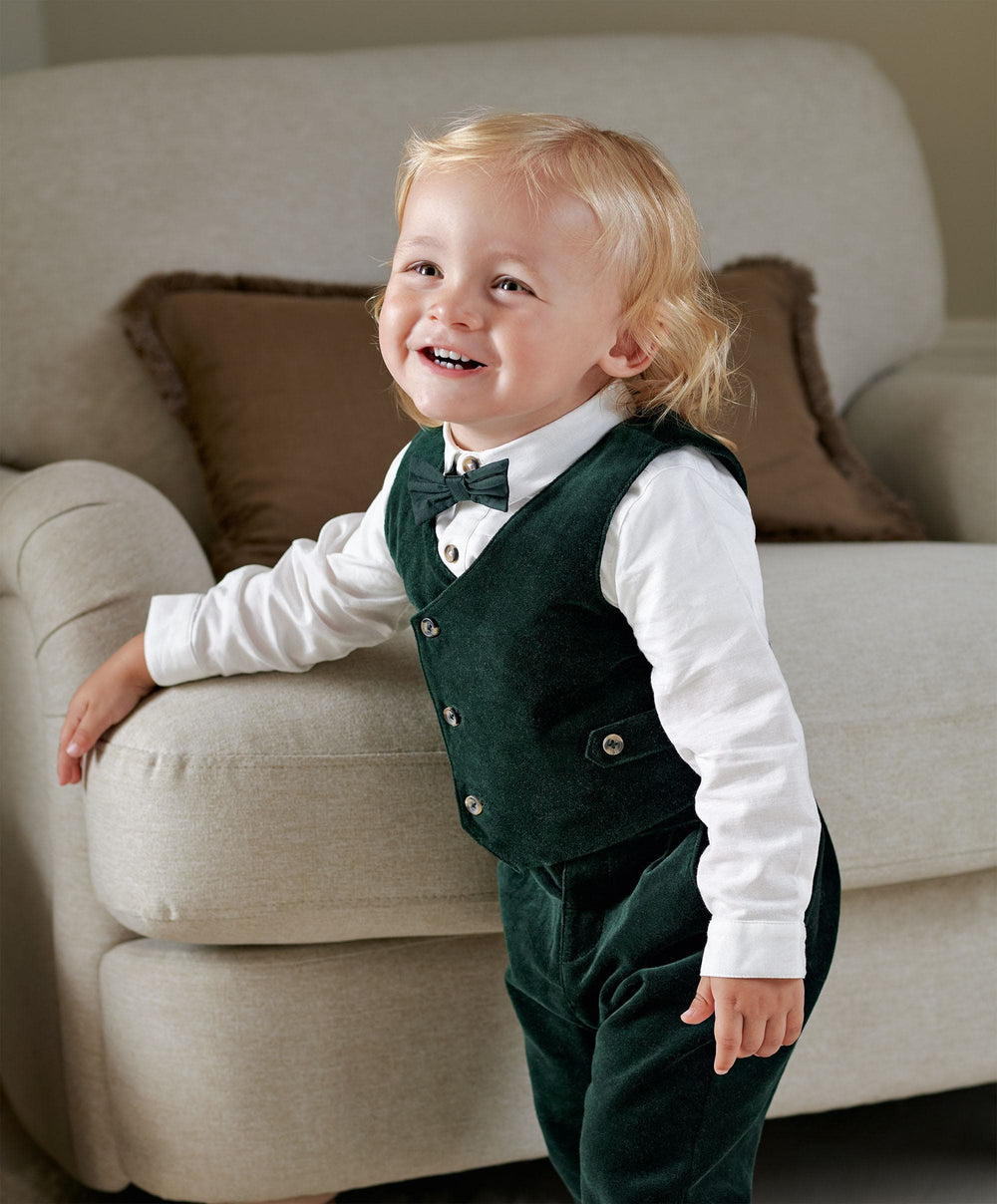 Mamas &amp; Papas Outfits &amp; Sets Green Velvet Suit ( Pack of 4)