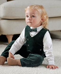 Mamas & Papas Outfits & Sets Green Velvet Suit ( Pack of 4)
