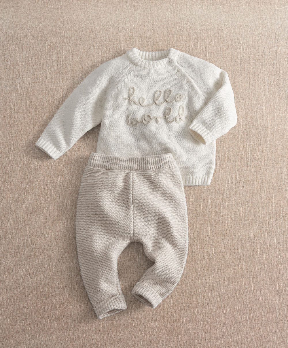 Mamas &amp; Papas Outfits &amp; Sets Hello World Knit Set (2 Piece)
