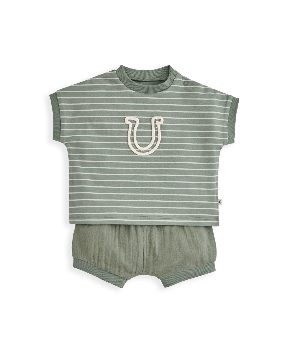 Mamas &amp; Papas Outfits &amp; Sets Horseshoe T-Shirt &amp; Shorts Outfit Set