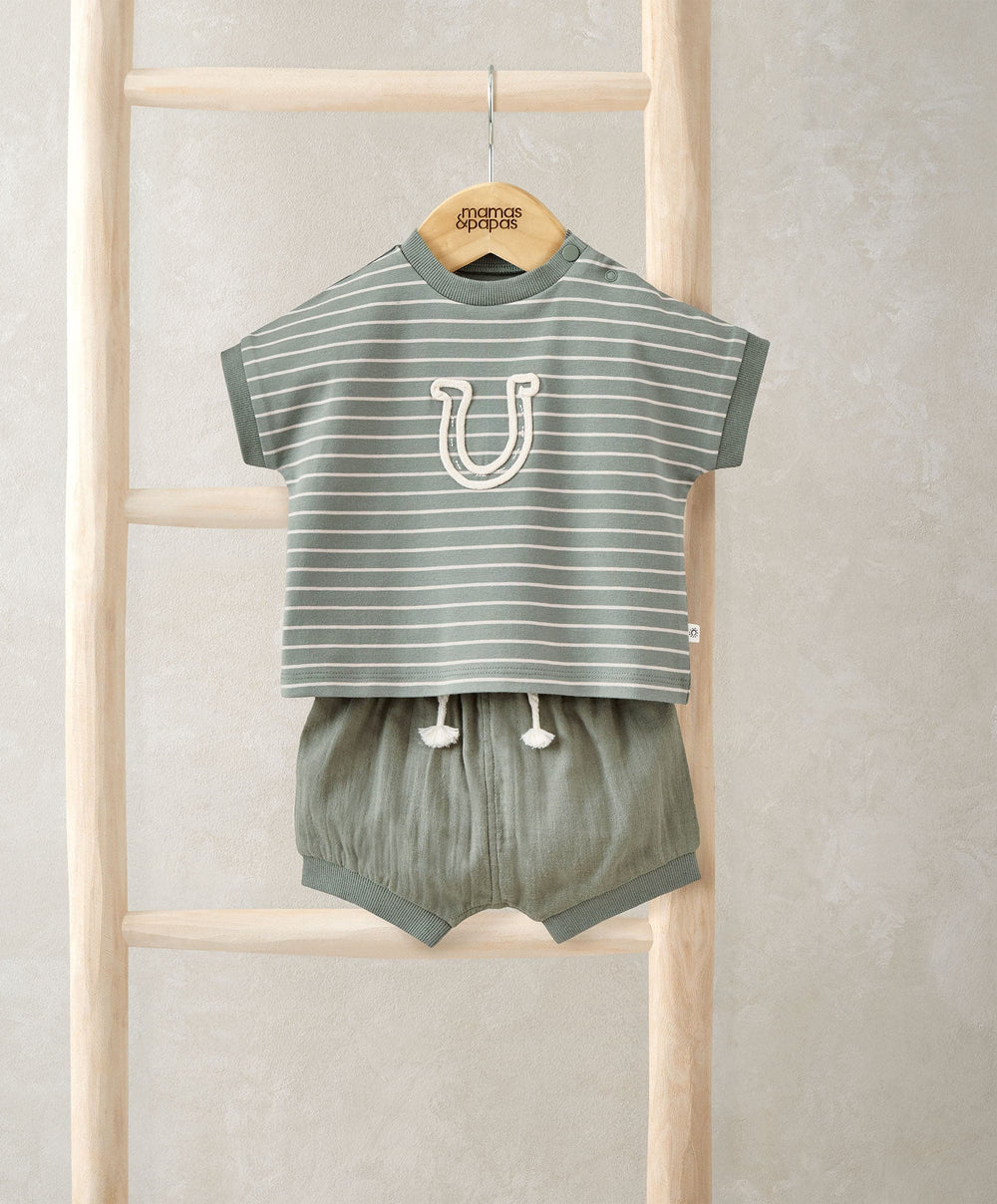Mamas &amp; Papas Outfits &amp; Sets Horseshoe T-Shirt &amp; Shorts Outfit Set