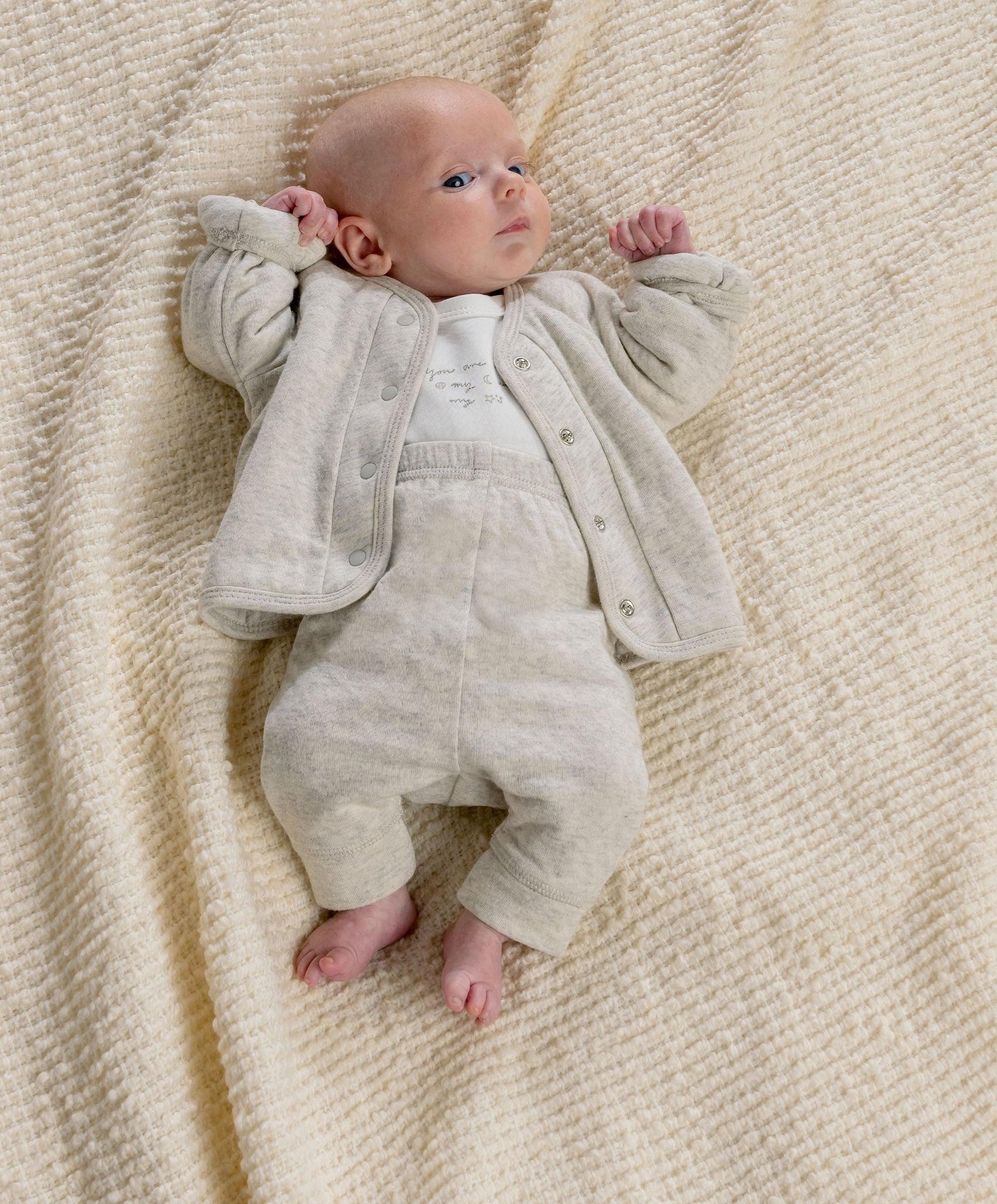 Jacket Bodysuit Leggings Set (3 Pieces) – White Mamas Papas - Main Image