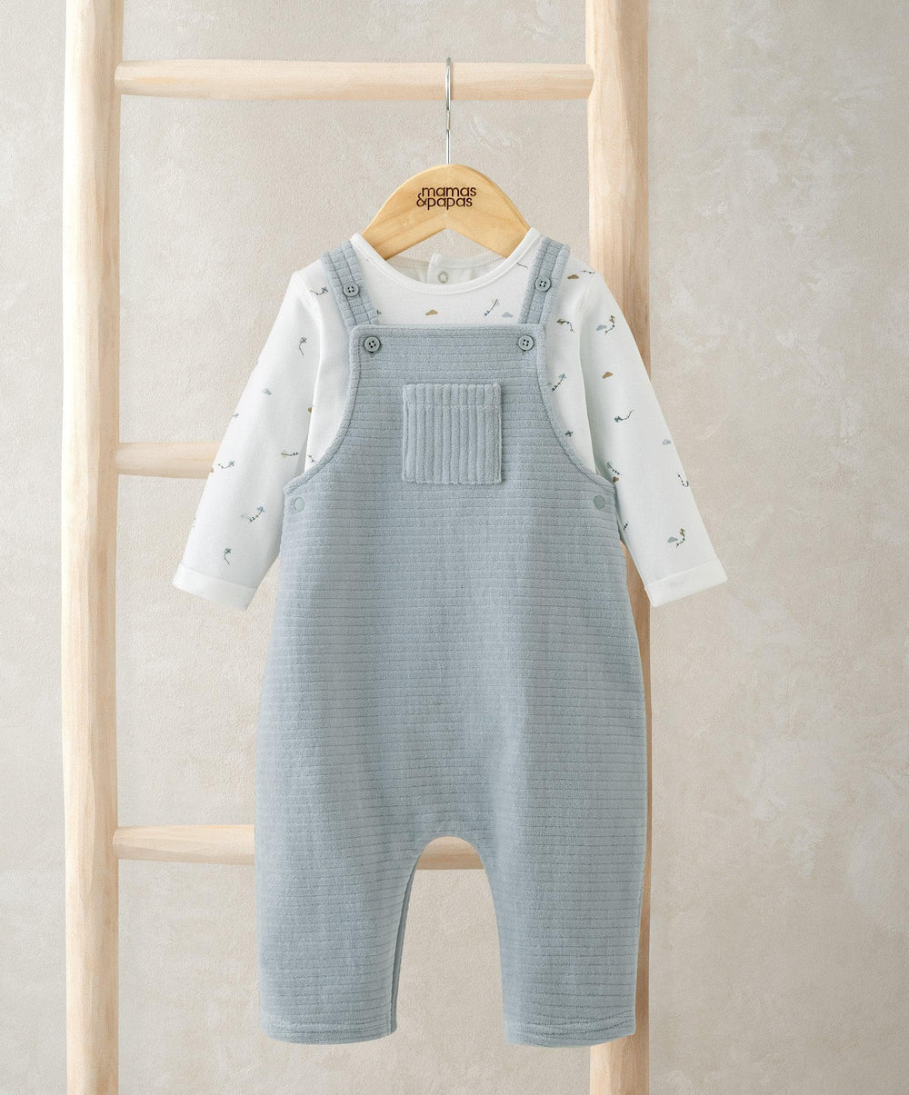 Mamas &amp; Papas Outfits &amp; Sets Kite Print Bodysuit &amp; Velour Dungarees Set