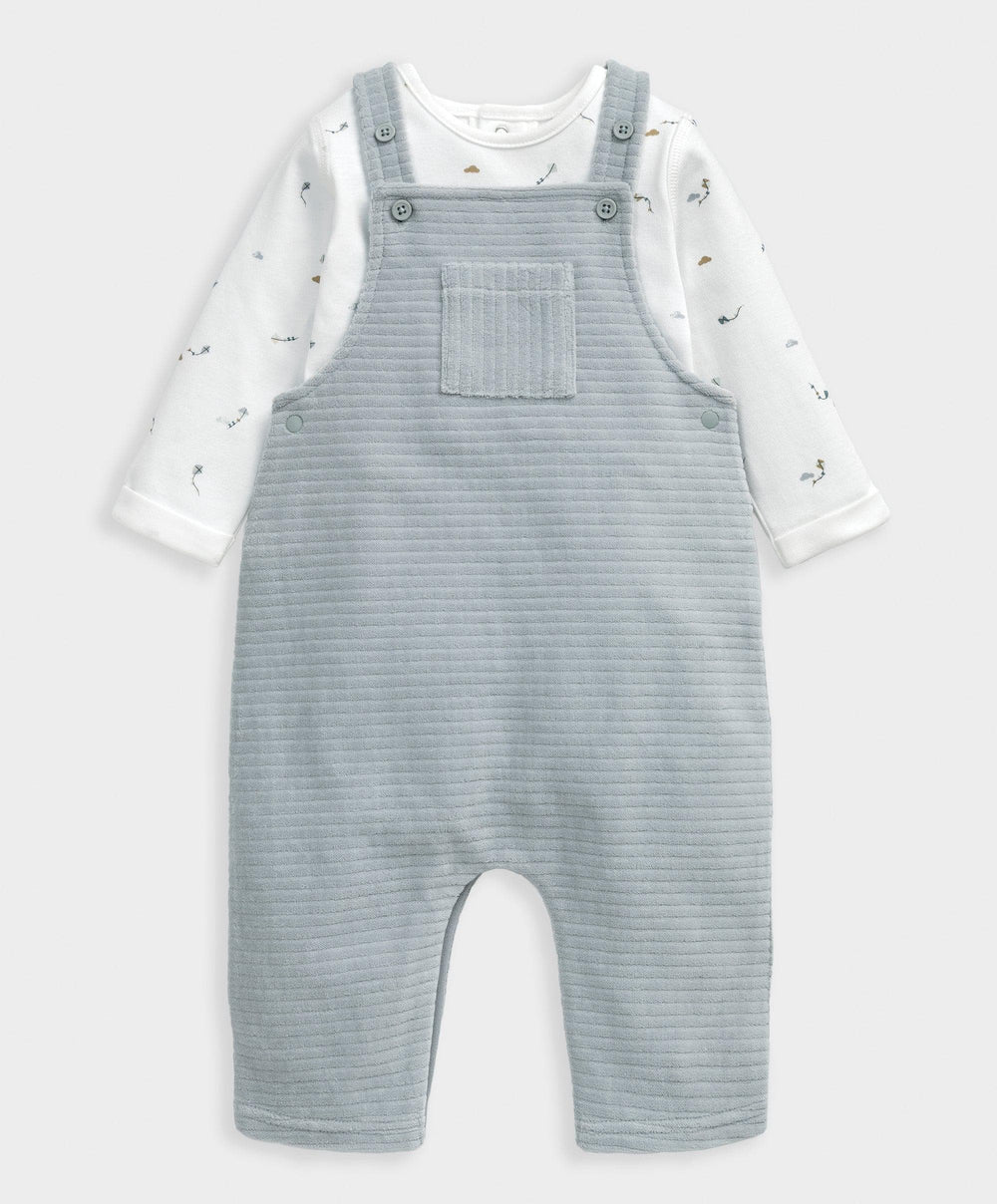 Mamas &amp; Papas Outfits &amp; Sets Kite Print Bodysuit &amp; Velour Dungarees Set