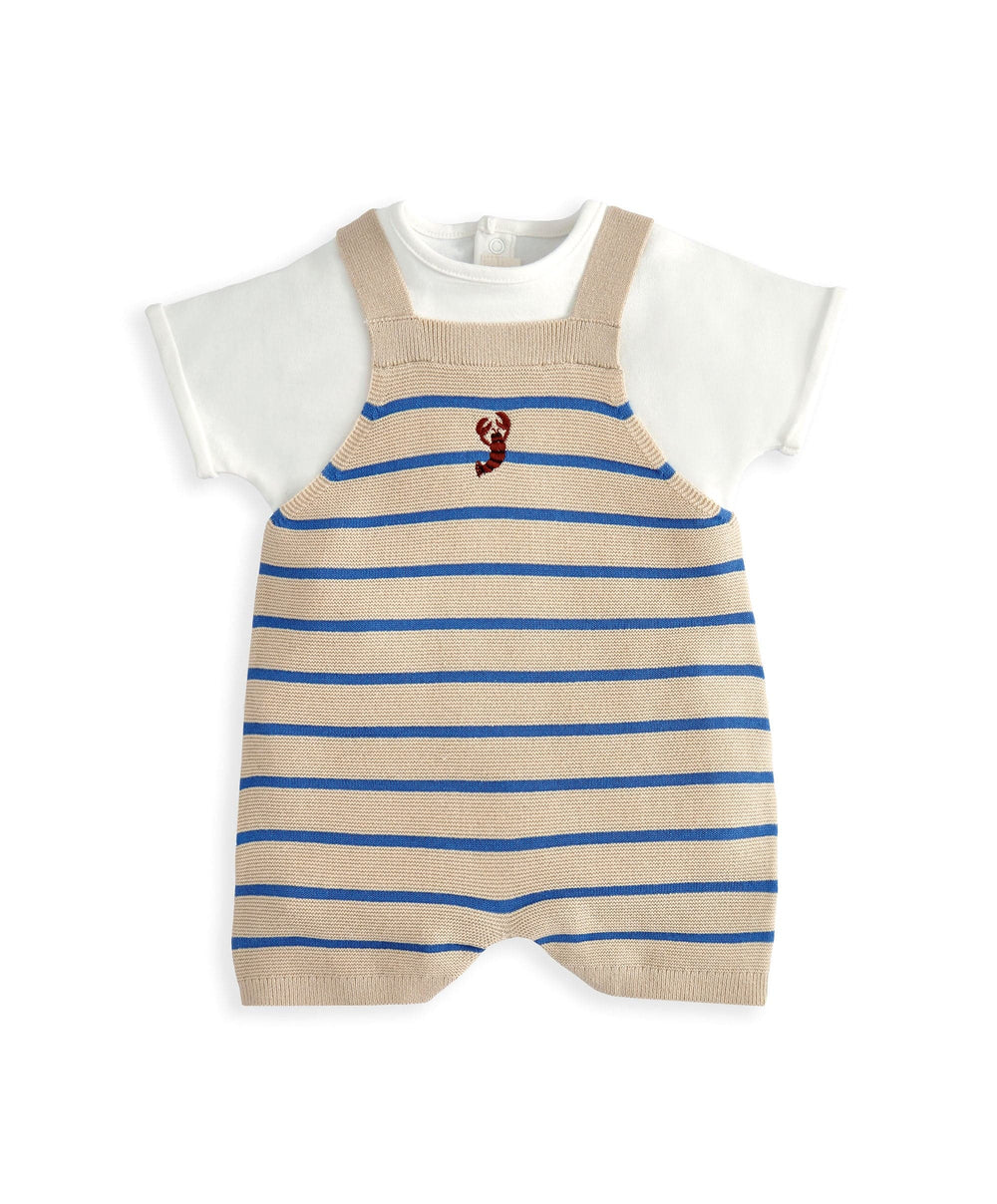 Mamas &amp; Papas Outfits &amp; Sets Knitted Dungarees &amp; T-Shirt Set