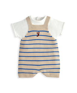 Mamas & Papas Outfits & Sets Knitted Dungarees & T-Shirt Set