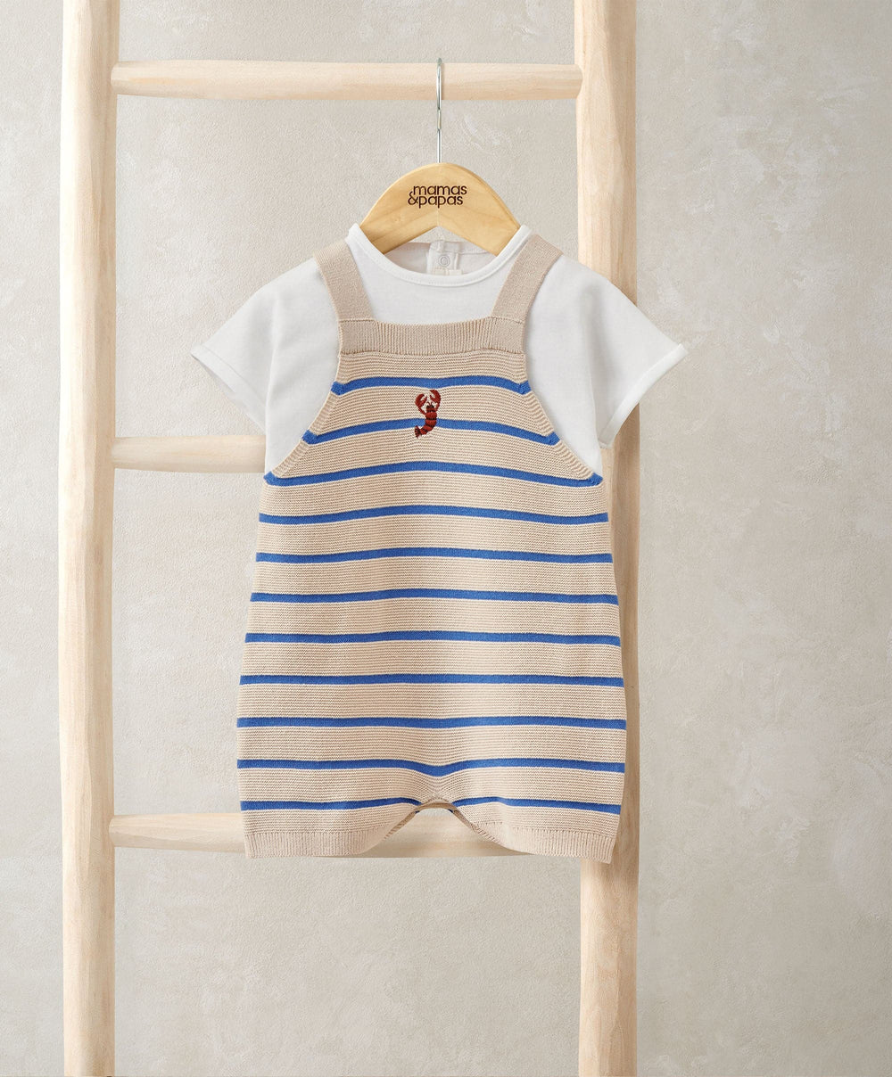 Mamas &amp; Papas Outfits &amp; Sets Knitted Dungarees &amp; T-Shirt Set