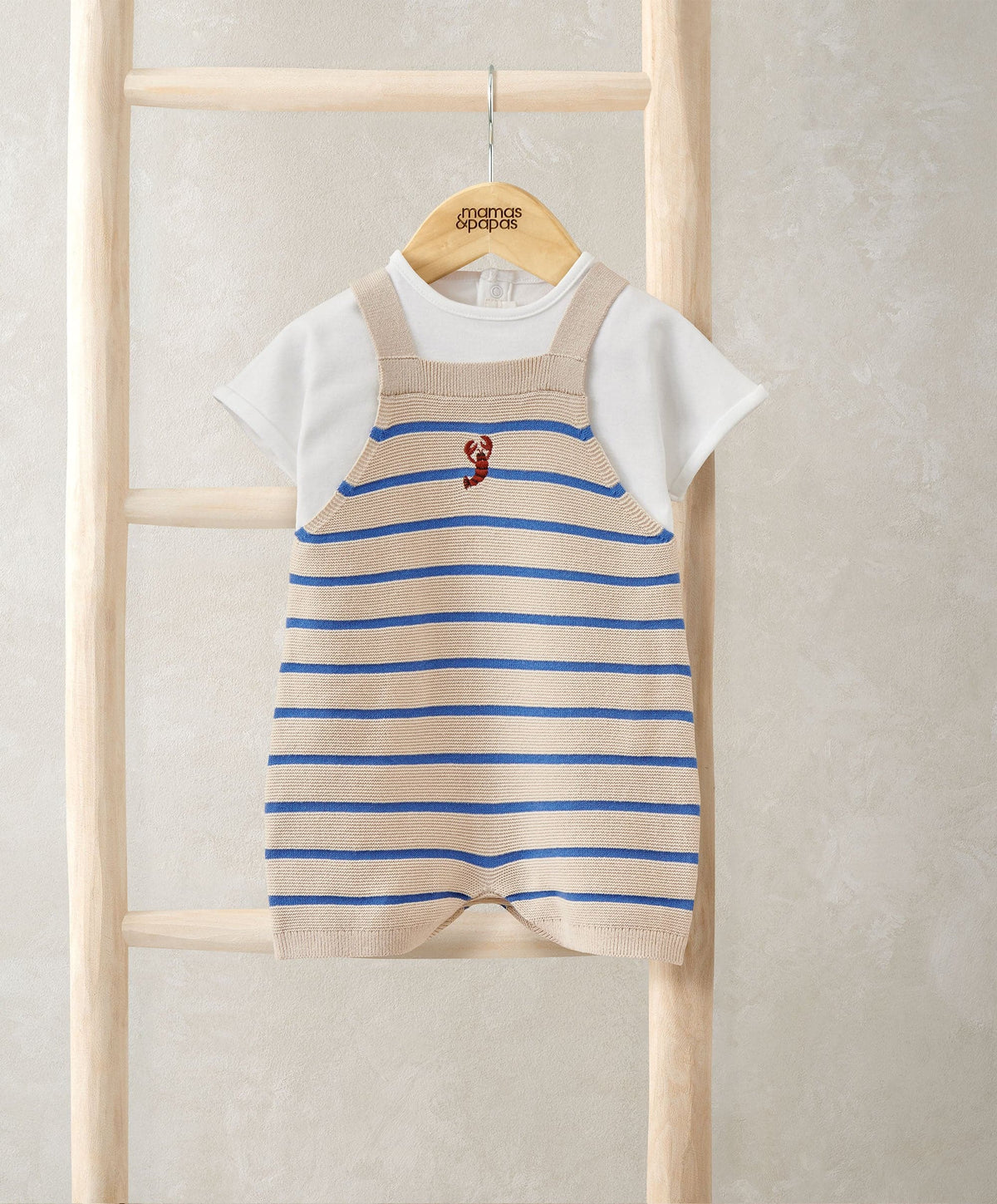 Mamas & Papas Outfits & Sets Knitted Dungarees & T-Shirt Set