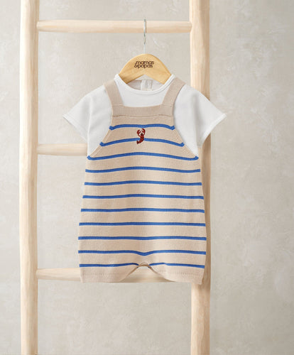 Mamas & Papas Outfits & Sets Knitted Dungarees & T-Shirt Set