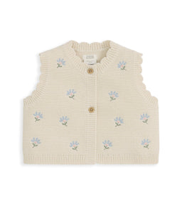 Mamas & Papas Outfits & Sets Knitted Girls Waistcoat & Top Set