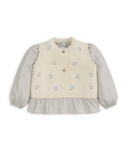 Mamas & Papas Outfits & Sets Knitted Girls Waistcoat & Top Set