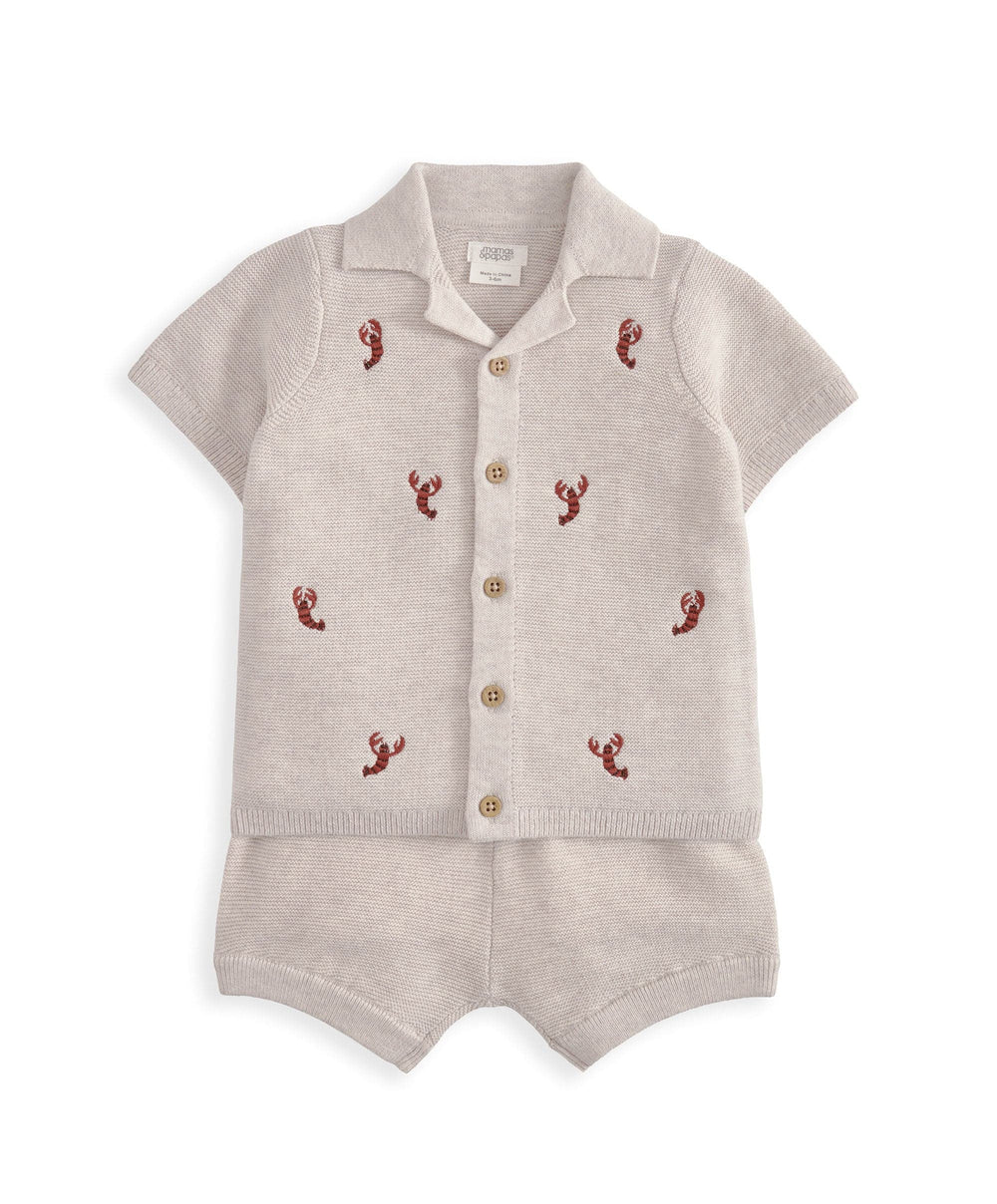 Mamas &amp; Papas Outfits &amp; Sets Knitted Lobster Shirt &amp; Shorts