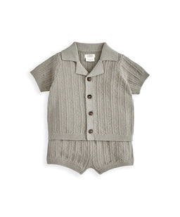 Mamas & Papas Outfits & Sets Knitted Shirt & Shorts Outfit Set