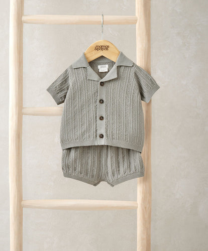 Mamas & Papas Outfits & Sets Knitted Shirt & Shorts Outfit Set