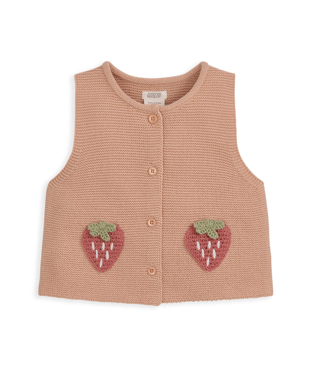 Mamas &amp; Papas Outfits &amp; Sets Knitted Waistcoat &amp; Denim Trousers