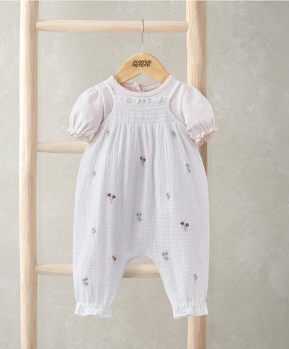 Mamas & Papas Outfits & Sets Lace Trim Bodysuit & Embroidered Playsuit Set (2 Pieces)
