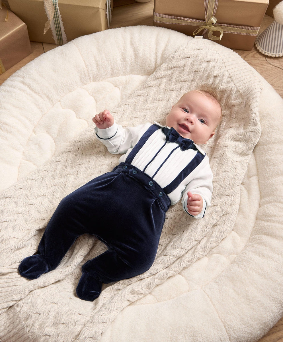 Mock Tuxedo and Bow Tie Set (2 Piece) Navy Mamas & Papas UK