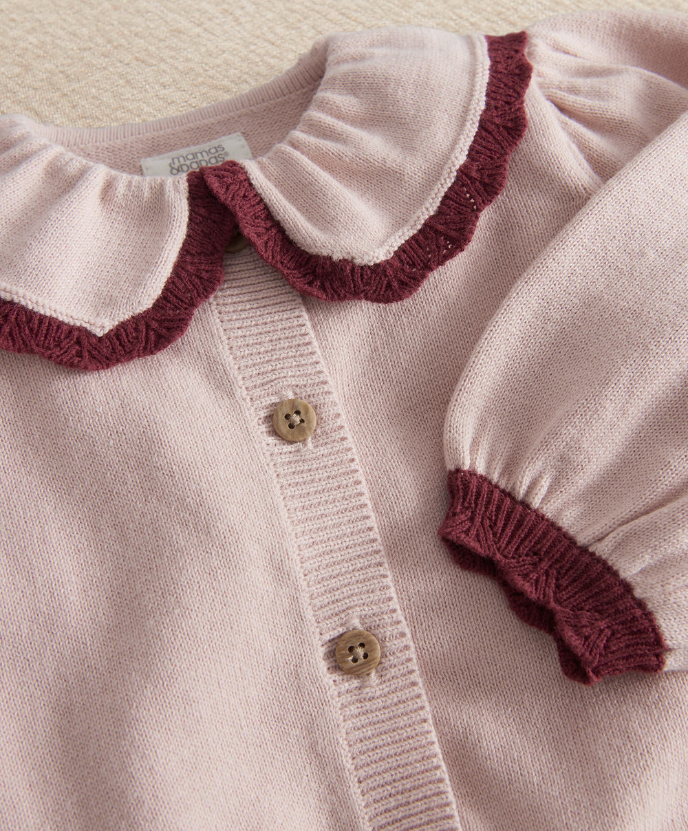 Mamas &amp; Papas Outfits &amp; Sets Pink Embroidered Knit Set (2 Pieces)