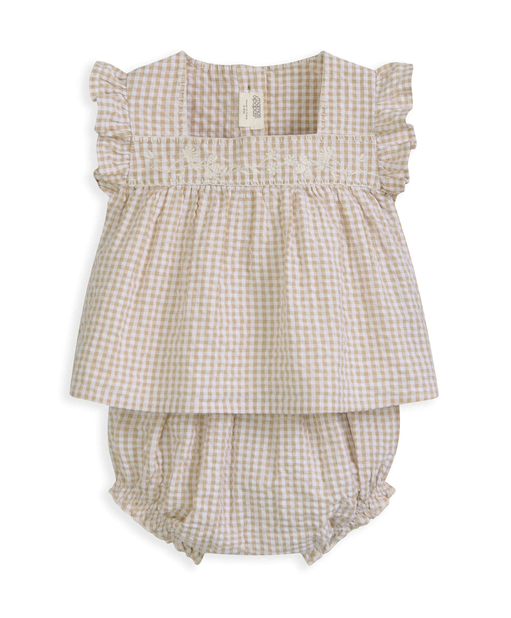 Mamas &amp; Papas Outfits &amp; Sets Pink Gingham Blouse &amp; Bloomers